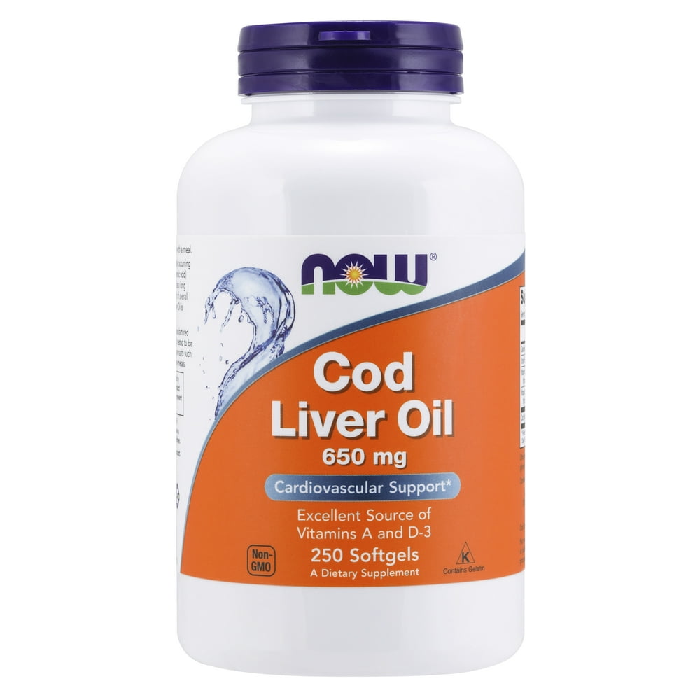 NOW Supplements, Cod Liver Oil 650 mg, Excellent Source of Vitamins A