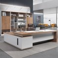 thumbnail image 2 of Executive Unusual Tea Office Desk Bookshelf Cheap Free Shipping Study Desks Filing Light Luxury Bureau Meuble Modern Furniture My Lux Decor Round, 2 of 30