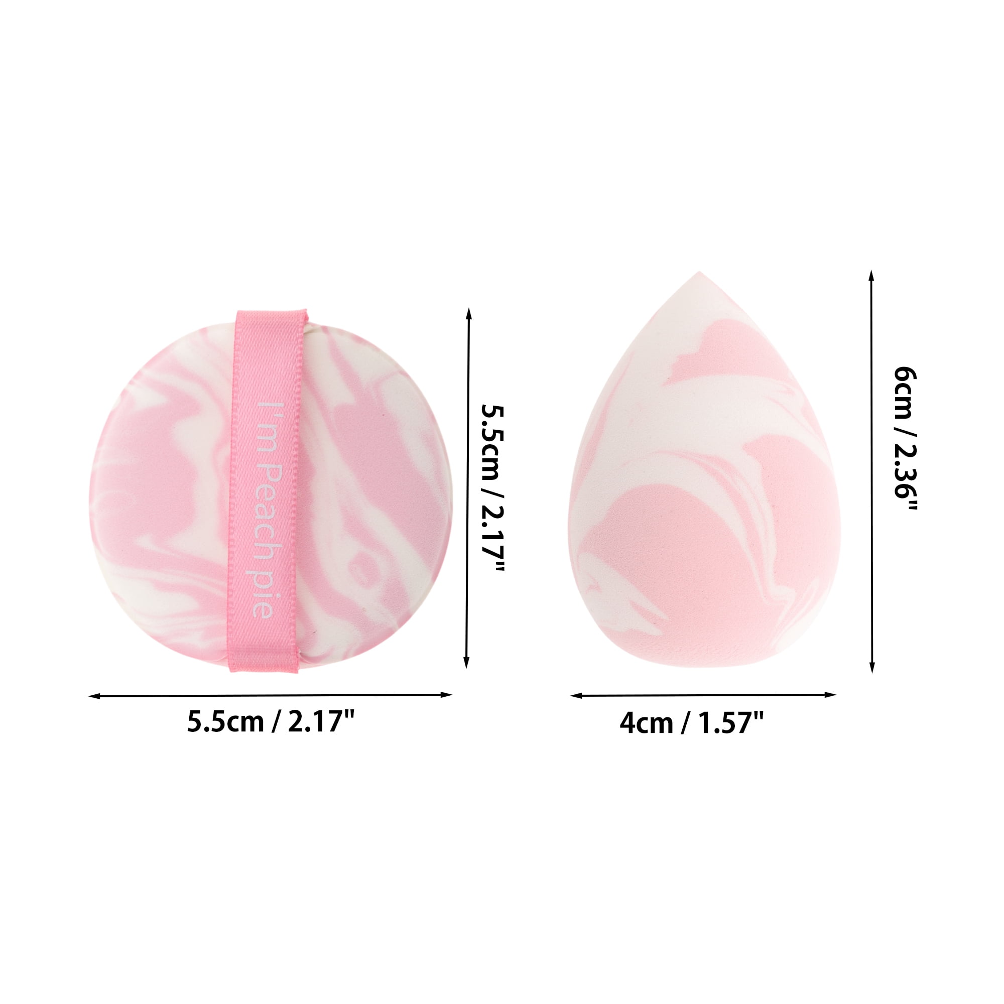 Unique Bargains 1 Set Portable Face Makeup Sponge Kit for Bedrooms Pink, White