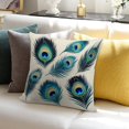 thumbnail image 7 of Peacock Feathers Pillow Covers,Peacock Feathers Throw Pillow Covers 24"×24" ,Living Room Sofa Couch Pillow Covers,Decorative Pillow Covers, 7 of 7