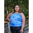 thumbnail image 3 of CASSIE LIZ Plus Size 5X Summer Tank Tops For Women Blue Tie Dye Halter Neck Tops Sleeveless Bodycon Pullover 5XL 26W 28W, 3 of 3