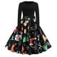 thumbnail image 5 of Vestido de fiesta elegante estilo vintage de los años 50 para mujer con manga larga Imprimir Navidad, 5 of 8