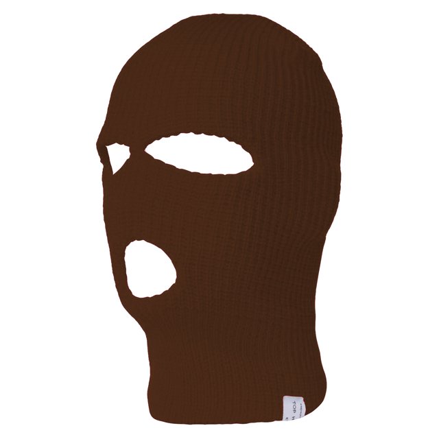 TopHeadwear 3-Hole Ski Face Mask Balaclava, Brown