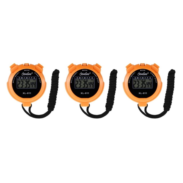 QualitChoice Precise Timing Handheld Sports Stop Watch With Digital Display Digital Display Fitness Timer Counter 3Set