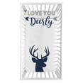 thumbnail image 2 of Sweet Jojo Designs Stag Blue and White Photo Op Fitted Crib Sheet, 2 of 2