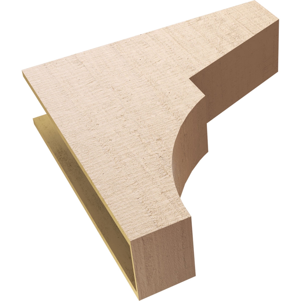 9"W x 36"D x 36"H Thin Monterey Rough Cedar Woodgrain TimberThane Corbel, Primed Tan