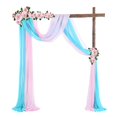 thumbnail image 1 of Chiffon Drapery Tulle Curtain Outdoor Wedding Arch Background Halloween Party Photo Photography, 1 of 21
