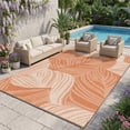 thumbnail image 2 of Pentantan Outdoor Rug 8'x10' Waterproof Reversible Portable Plastic Outside Mat for Patios, Lightweight Straw Rugs for RV Camping Garden, Orange and White, 2 of 7