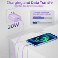 thumbnail image 5 of Bkayp iPhone Charger [Apple Mfi Certified] 20W PD USB C Wall Charger with 6ft Fast Charging Cable Compatible with iPhone 14/13/12/11 Lilac, 5 of 10