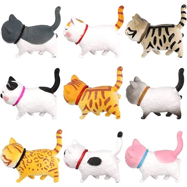 RV Imanes de nevera de gato, imán de oficina, imán de nevera fuerte de gato estéreo 3D, lindo imán decorativo de animales para nevera, cocina, oficina (9 piezas)