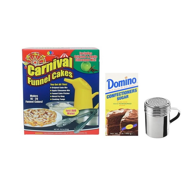 Carnival Mart Funnel Cake Kit Funnel Cake Maker Includes Winware Stainless Steel Dredge And 1lb Confections Sugar Walmart Com Walmart Com