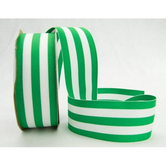 Ribbon Bazaar Grosgrain Mono Stripes 1-1/2 inch Emerald 20 yards 100% Polyester Ribbon
