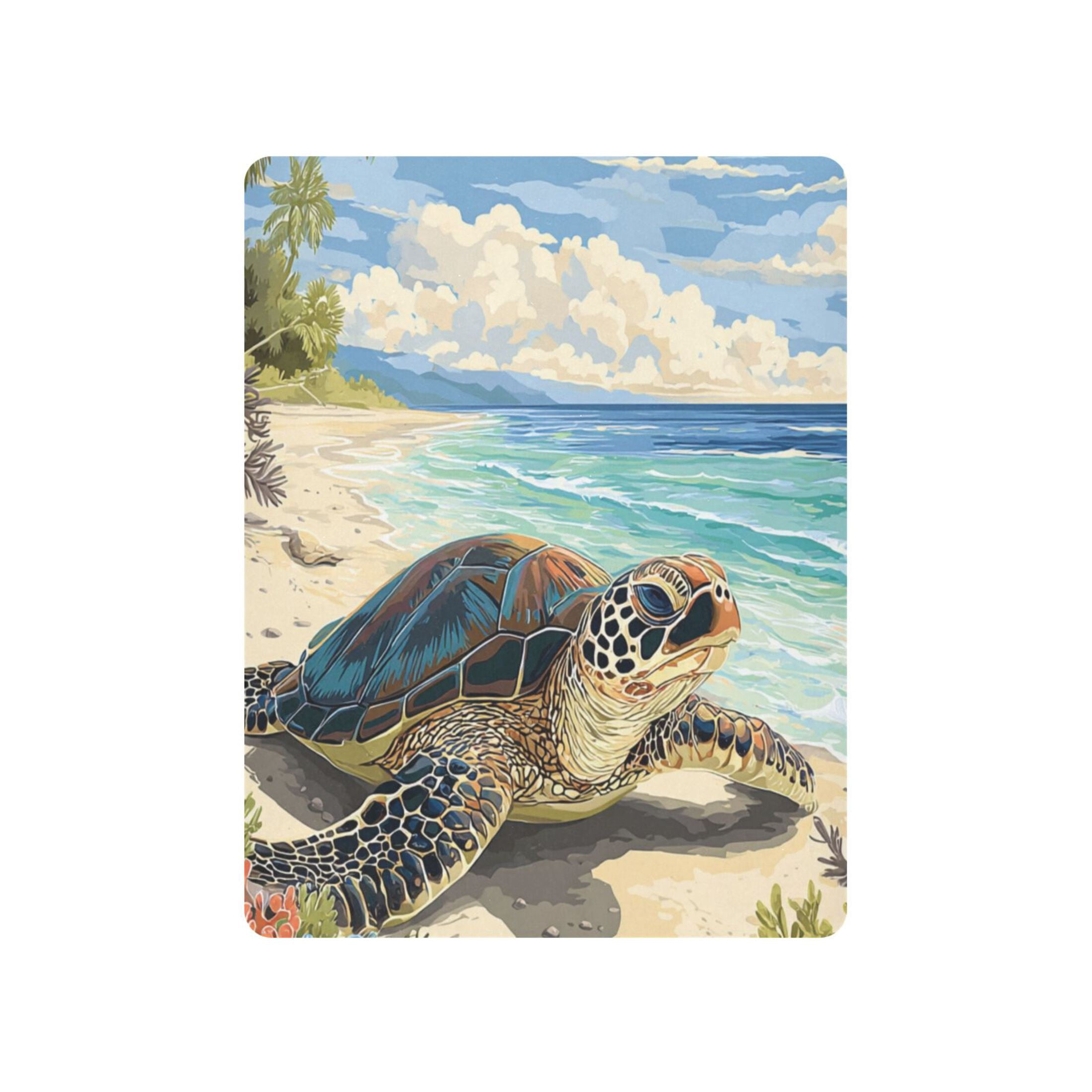 Baby Essentials 52”x 28”- Standard Cotton-like Modal Elastic- Illustration Of A Turtle Design Crib Sheets for Newborns and Toddlers