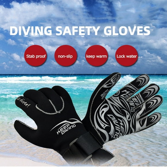 Peggybuy 1 Pair Waterproof 3mm Neoprene Adults Swimming Diving Gloves for Surfing Skiing
