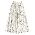 thumbnail image 5 of Arlun Womens Wide Leg Pants 2026 Summer Floral Print Elastic High Waist Palazzo Pants Boho Style Splicing Pleated Loose Lightweight Flowy Travel Vacation Trousers for Daily Wear 1-White XL, 5 of 5