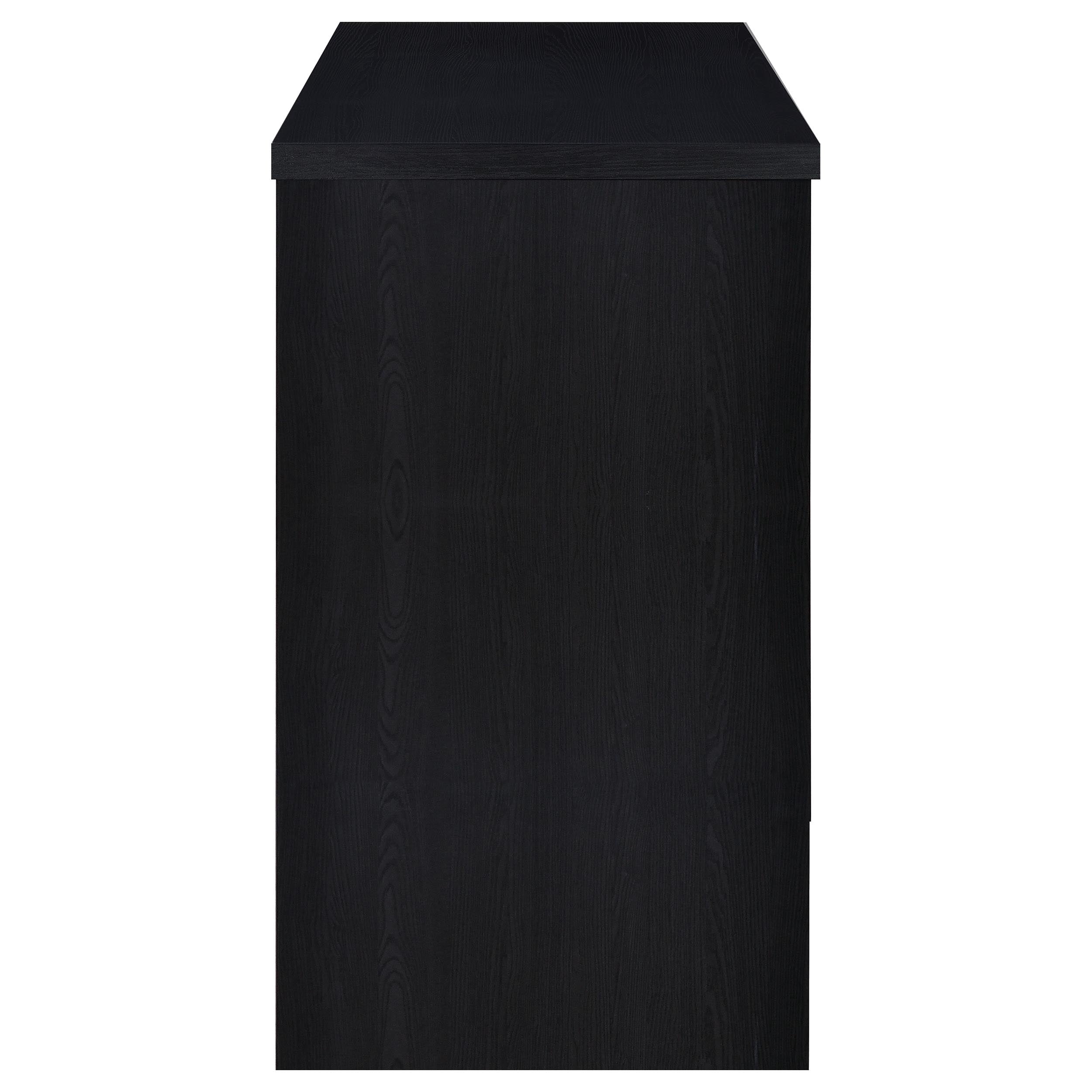 Irving Black Freestanding Home Bar with Open Storage