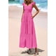 thumbnail image 3 of Vestido PRETTYGARDEN de Verano con Escote Cuadrado Maxi Rosa Fucsia Talle S, 3 of 8