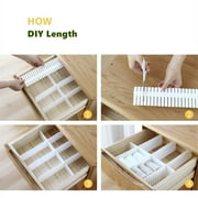 Gemdeck Drawer Divider Adjustable Drawer Dividers Storage Organizers, 8 Packs, White