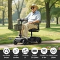 thumbnail image 5 of Segmart Mobility Scooters for Seniors Best Gift, Heavy Duty 4 Wheels Folding Wheelchair Device for Travel, Medical Scooter for Adults, Black, 5 of 8