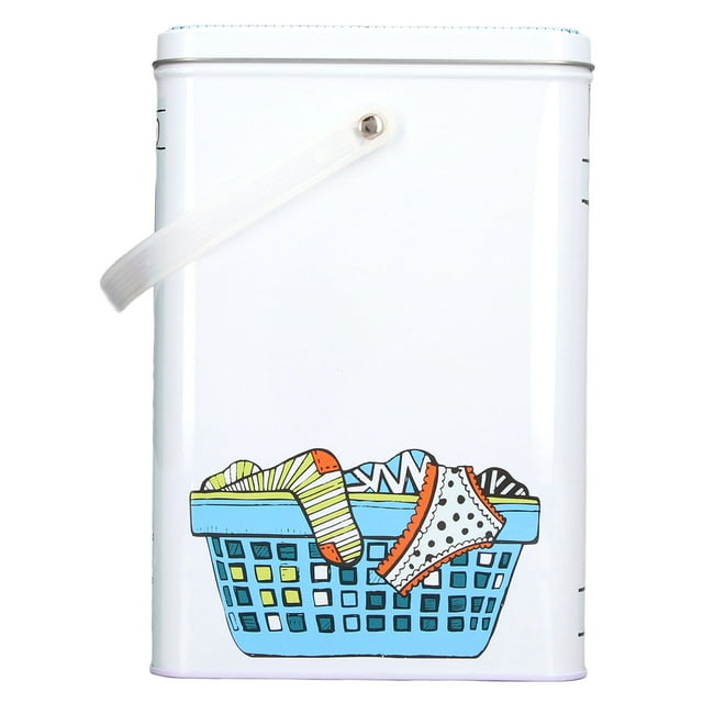 Boîte de Rangement pour Poudre à Laver, Boîte à Détergent en Métal avec Couvercle et Poignées Grande Capacité pour Machine à Laver, Tablettes