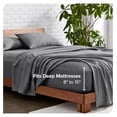 thumbnail image 5 of Split King Sheet Set - 1800 Ultra-Soft Microfiber Bed Sheets - Double Brushed - Deep Pockets - Easy Fit - 5 Piece Set - Bed Sheets (Split King, Heathered Grey), 5 of 9