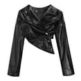 thumbnail image 4 of Women's Cropped Faux Leather Moto Jacket - Edgy Stylish Streetwear & Night Out Wear, 4 of 6