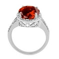 thumbnail image 2 of Mauli Jewels Rings for Women 4.53 Carat Oval Shaped Garnet and Diamond Ring 4-Prong 10K White Gold, 2 of 6