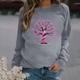 thumbnail image 2 of Trendy Breast Cancer Shirts for Women Long Sleeve Round Neck Pink Ribbon Print Tops Casual Loose Pullover Hoodie Top,Gray 5,L, 2 of 5