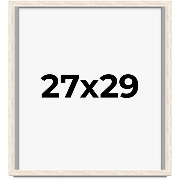 27x29 Shadow Box Frame White | 1.125 Inches Deep Real Wood Rustic Shadowbox Display Frame | UV