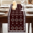 thumbnail image 3 of Table Runners 60 Inches Long Dress Scarves, Brown Boho Farmhouse Kitchen/Dining Table Runner, Small Coffee Tablerunners, Retro Farmhouse Abstract Geometric Ethnic Art 13x60 Inch, 3 of 9