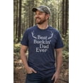 thumbnail image 2 of Mens Best Buckin Dad Ever Antlers T shirt Funny Fathers Day Hunting Tee for Guys Graphic Tees, 2 of 9