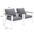 thumbnail image 6 of Superjoe Outdoor Aluminum Patio Furniture Chair Set of 2, Metal All-Weather Modern Patio Sofa Deep Seating Chair with Wood Accent Armrest and Angled Backrest, White, 6 of 7
