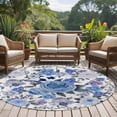 thumbnail image 4 of Round Rugs 5 Ft, Boho Blue Flower Non Slip Area Rugs for Kitchen Bedroom Entryway, Spring Watercolor Country Floral Plant Washable Carpet Runner Rug Floor Mats for Bedroom Home Decor, 4 of 8