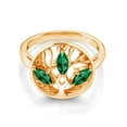 thumbnail image 2 of Gem Stone King 18K Yellow Gold Plated Silver Green Zirconia Family Tree of Life Ring for Women (0.72 Cttw, Gemstone, Size 5), 2 of 4