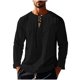 thumbnail image 2 of pstuiky camisas de manga larga para hombre, Blusa informal de manga larga con cuello en V y tirantes sueltos para hombre tops de invierno para hombre xl, 2 of 8
