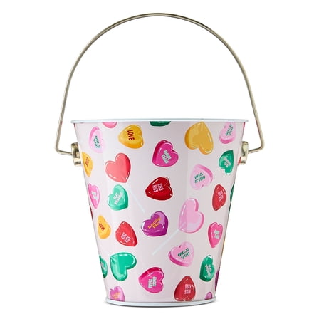 Candy Hearts Tin Pail, Multicolor, Valentine's Day by Way To Celebrate
