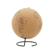 Parisloft 7.8" Modern Cork Globe with Adventure Printing for Coloring6 Pushpins, Brown