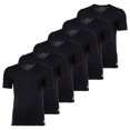 thumbnail image 1 of adidas Camiseta para hombre, pack de 6 - Active Flex Cotton, cuello en V, liso Negro S (Small), 1 of 3