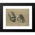 thumbnail image 2 of Joseph-Ferdinand Lancrenon 18x14 Black Modern Framed Museum Art Print Titled - Heads Studies for ‘Castor and Pollux Freeing Helen’ (1817), 2 of 5