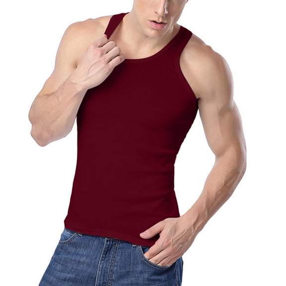 Men Slim Fit Tank Tops - Sleeveless Base Layer Undershirts Active Summer Sports Gym Casual Tees, S-5XL
