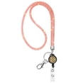 thumbnail image 1 of SUTENGDA ID Card Lanyard 32.9” Breakaway Safety Clasp Rhinestone Lanyards Crystal ID Card Holder (White Retractable Badge), 1 of 7