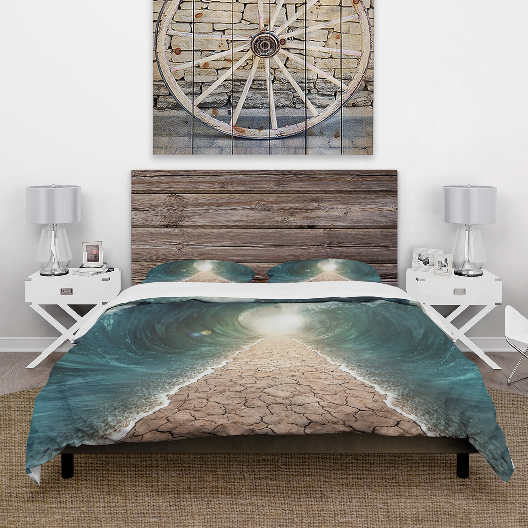 Designart 'Pathway Through The Parted Seas' Nautical & Coastal Duvet Cover Set