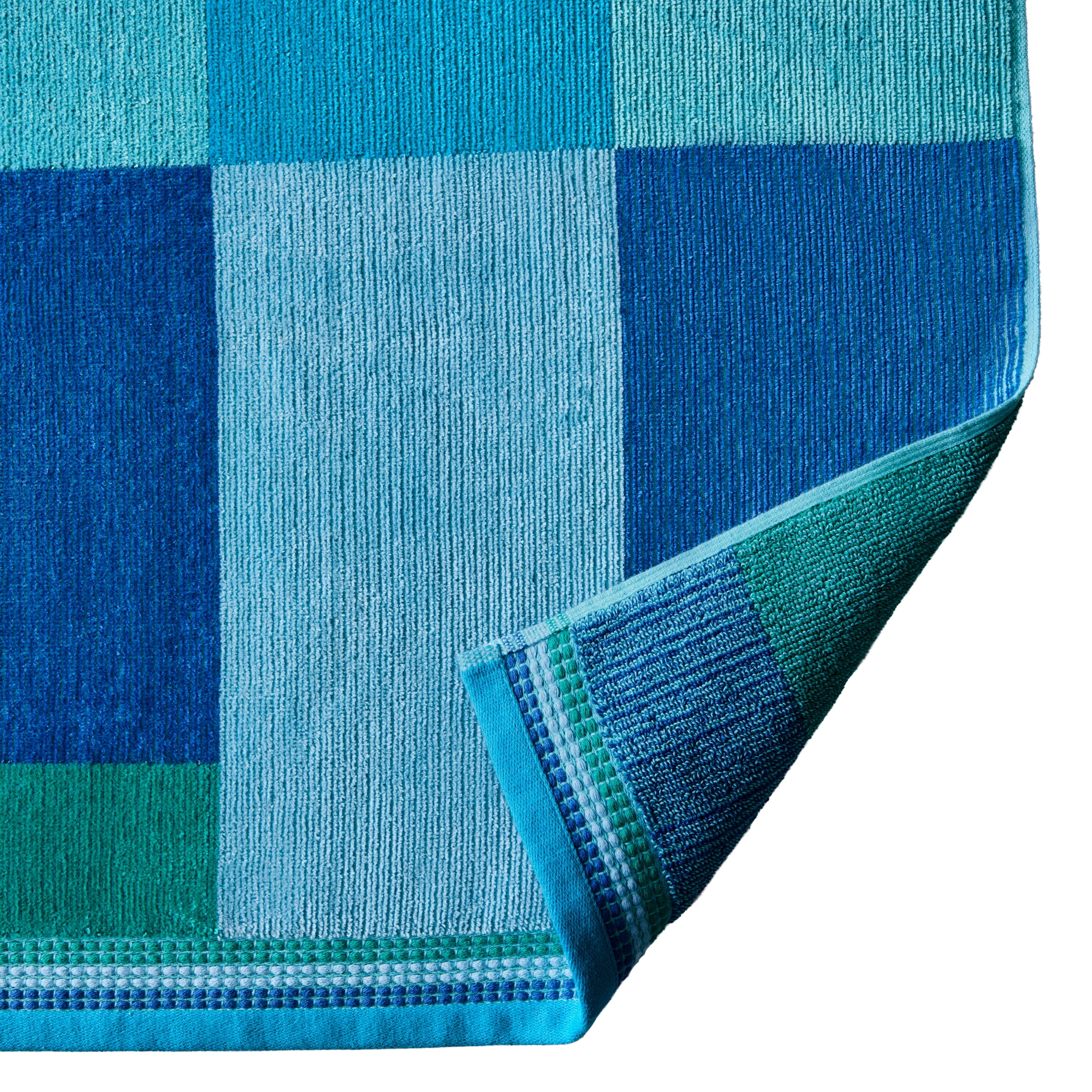 Better Homes & Gardens Coastal Macro Striped Blue & Green Cotton-Blend Beach Towel