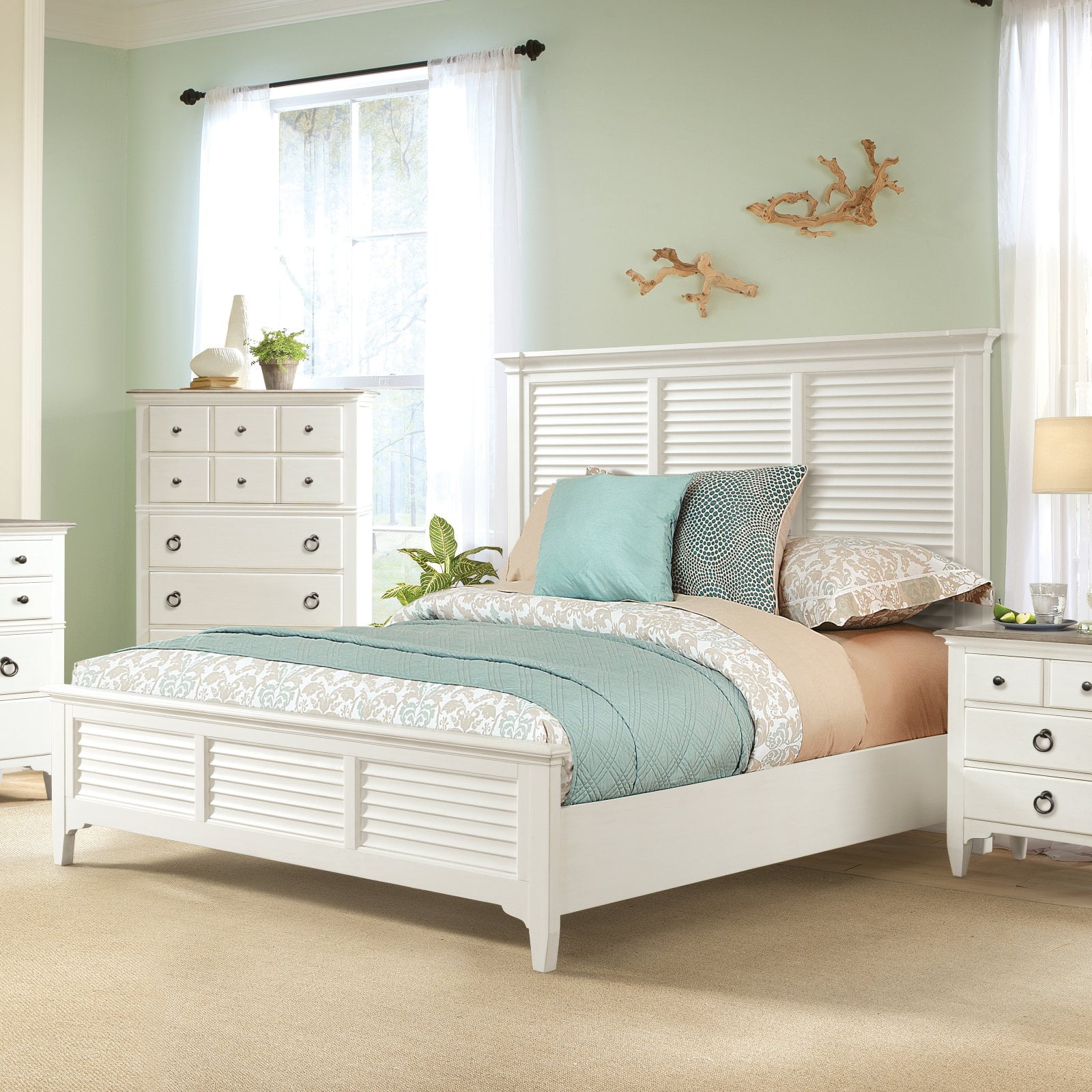 Riverside Furniture Myra Louvered Panel Bed - Walmart.com - Walmart.com