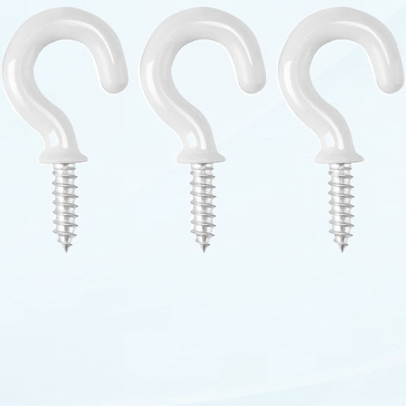 30Pcs White Screw-in Cup Hooks, 1/2 inch Metal Ceiling Hooks Heavy Duty Screw-in Cup Hooks for Garden Hanging Plants & Wood