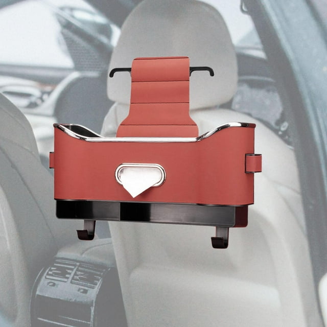 DYNWAVECA Back Seat Storage Box,Backseat Organizer Storage Box,with Partition Design,Hanging Headrest Backseat Organizer,for Truck Red