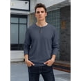thumbnail image 4 of GIRUNS Men's Long Sleeve Waffle Henley Casual Henley T-shirts for Men, 4 of 6