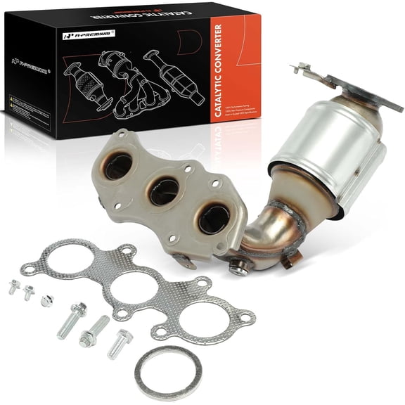 A-Premium Front Left Exhaust Manifold Catalytic Converter Kit Direct-Fit Compatible with Toyota Highlander 2008-2009 3.5L, Sienna 2007-2010 3.5L, E.P.A. Compliant