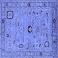 thumbnail image 1 of Ahgly Company Machine Washable Indoor Square Oriental Blue Traditional Area Rugs, 6' Square, 1 of 4