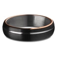 thumbnail image 2 of Gunmetal Tungsten Ring,Black Tungsten Ring,Rose Gold,6mm Wedding Ring,Tungsten Carbide Ring, 2 of 4